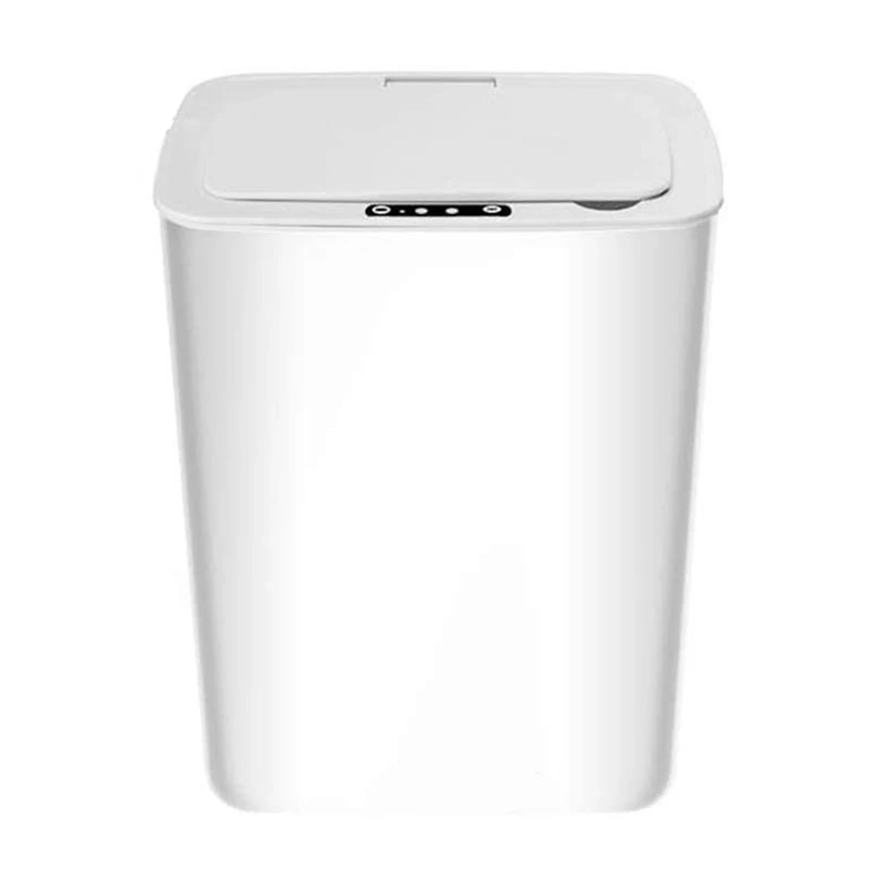 

Мусорное ведро с сенсорным датчиком, Кухонное Бесконтактное ведро для мусора с крышкой, емкость для мусора с USB-зарядкой, цвет белый, 14 л