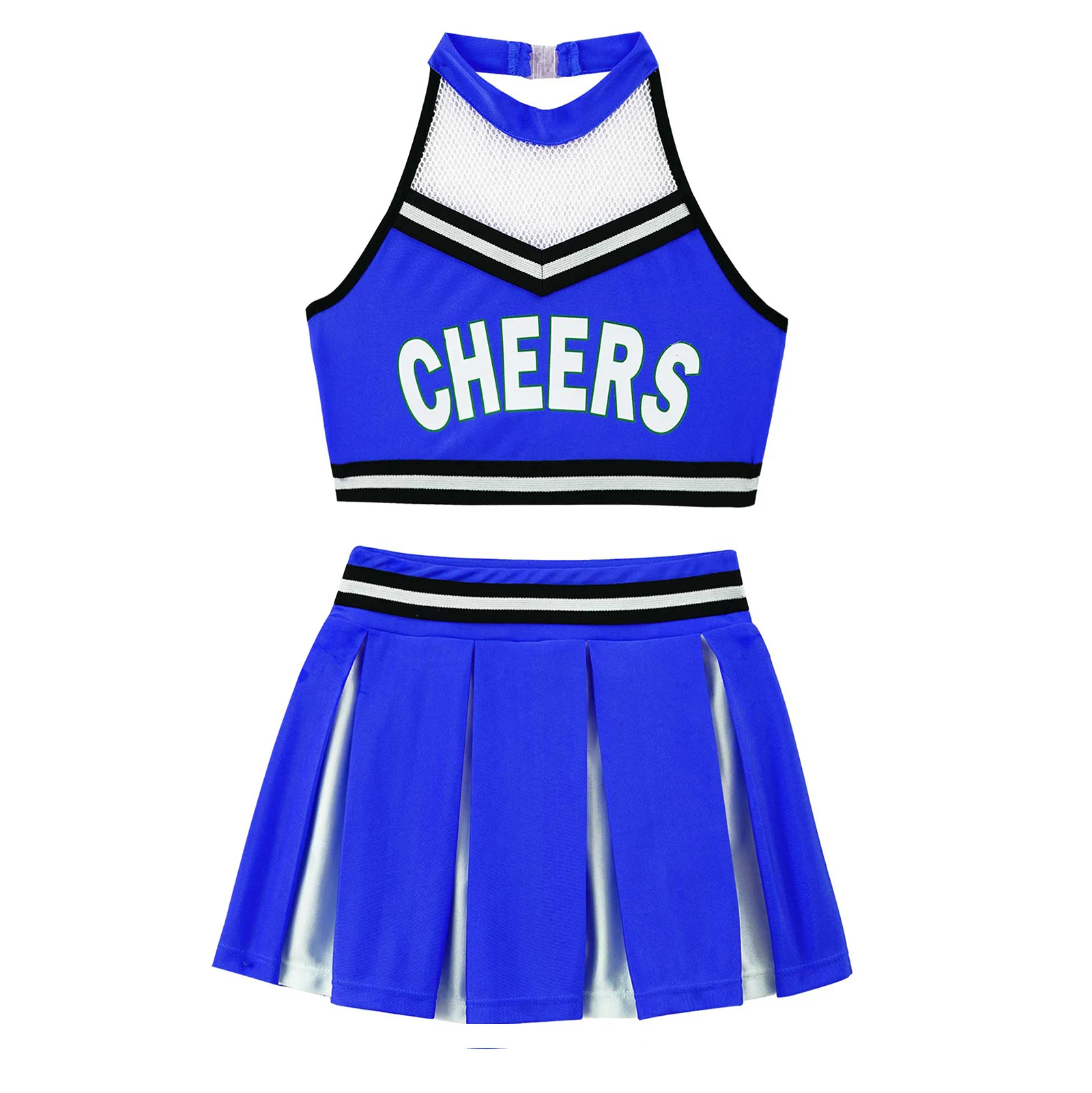 Униформа для чирлидинга Cheer Leader детский короткий топ без рукавов с открытой