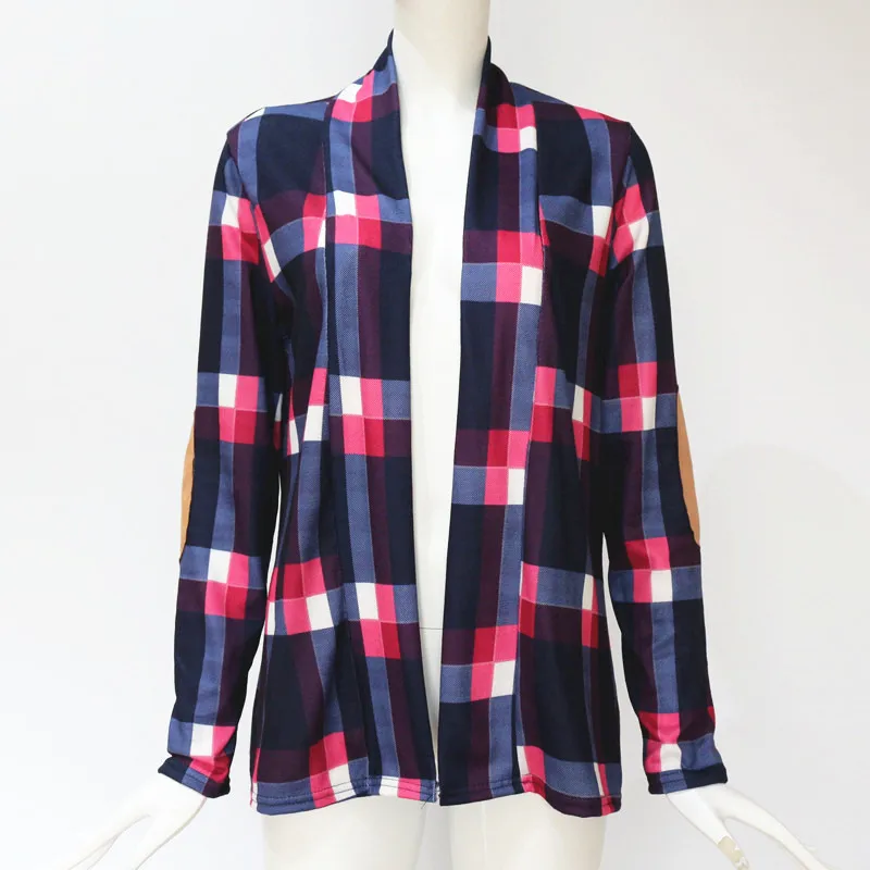 Women Sweater 2018 Autumn Winter Long Sleeve Knitted Plaid Cardigans Casual Loose Sweaters Jumper Outwear Jackets Coat Tops 2XL |