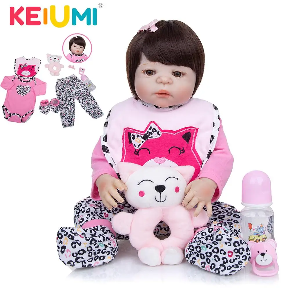 KEIUMI оптовая продажа модная Кукла для новорожденных 57 см полностью силиконовая