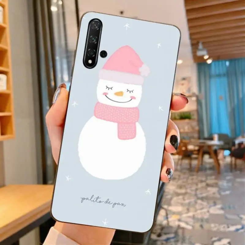 Чехол FHNBLJ для huawei nova 2 i plus 3 E 4 5 pro 6 SE 5g с рождественской улыбкой и снеговиком зимний