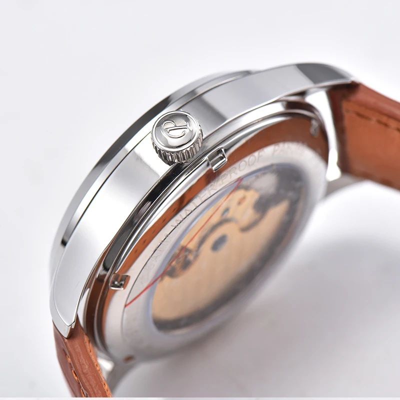 

Parnis 43mm Black Dial Men's Automatic Watch Calendar Wristwatch Men JHS34 Movement Mechanical Man Clock