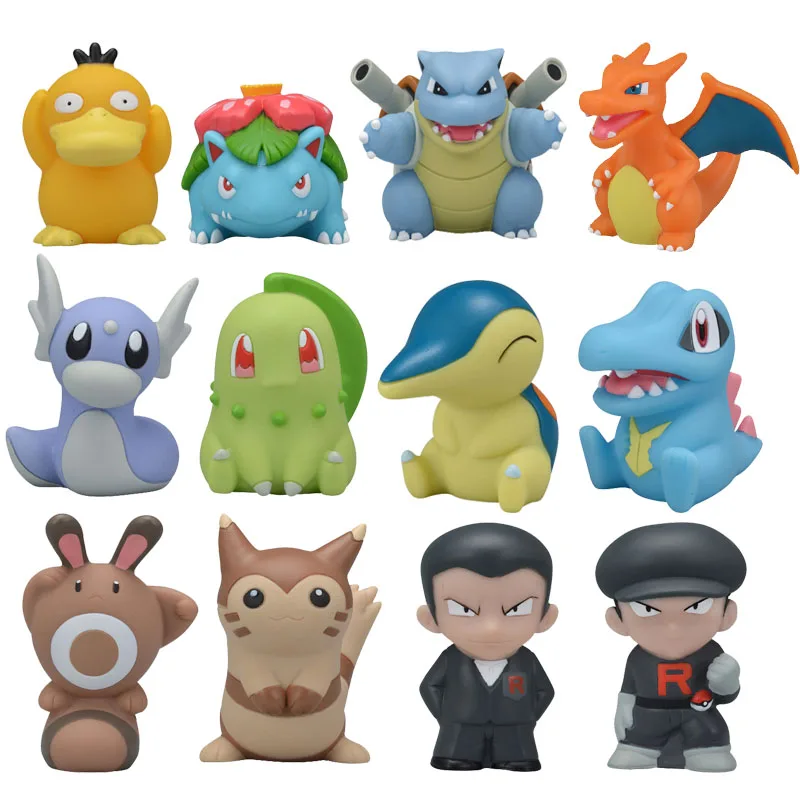 Фигурка покемона Bandai кукла Venusaur Charizard blastise Chikorita Cyndaquil totoстое пальчиковая