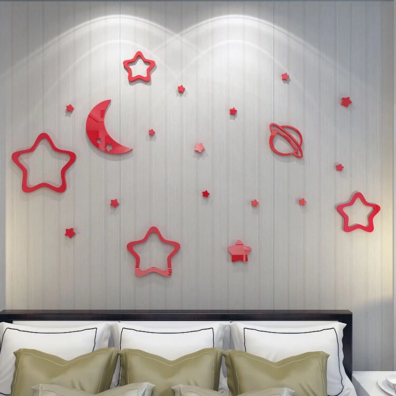 Водонепроницаемые настенные наклейки с мультяшными звездами для детской