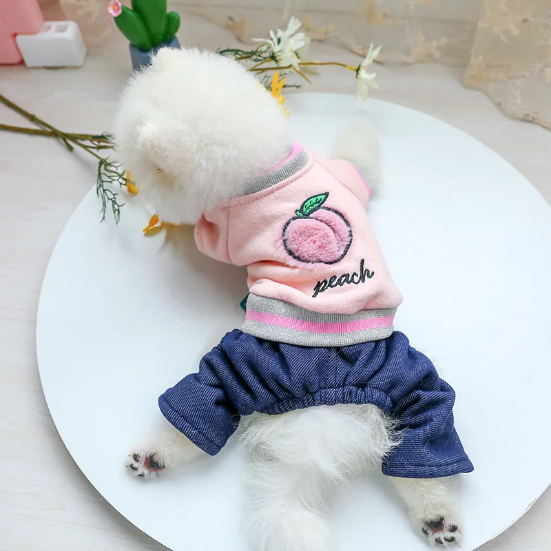 PETCIECLE Pet платье плюшевый Померанский Бишон Удобная Осенняя Модель Милая вышитая