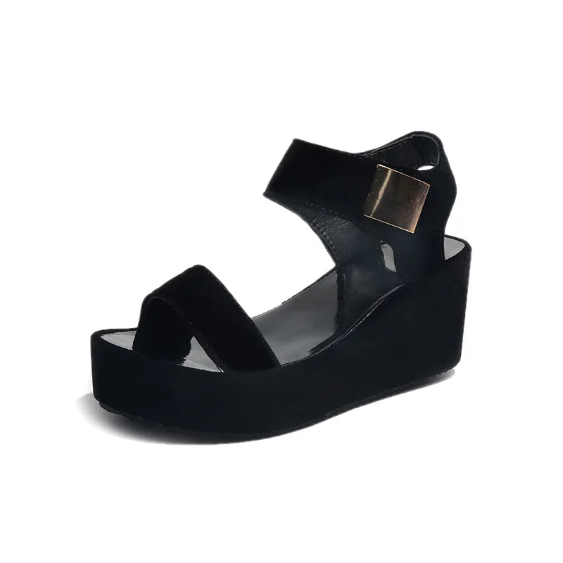 Женские сандалии с толстой подошвой босоножки в римском стиле на танкетке