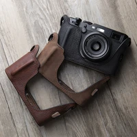 aydgcam brand handmade genuine leather camera case for fujifilm x100f x100 f camera bag half cover vintage case