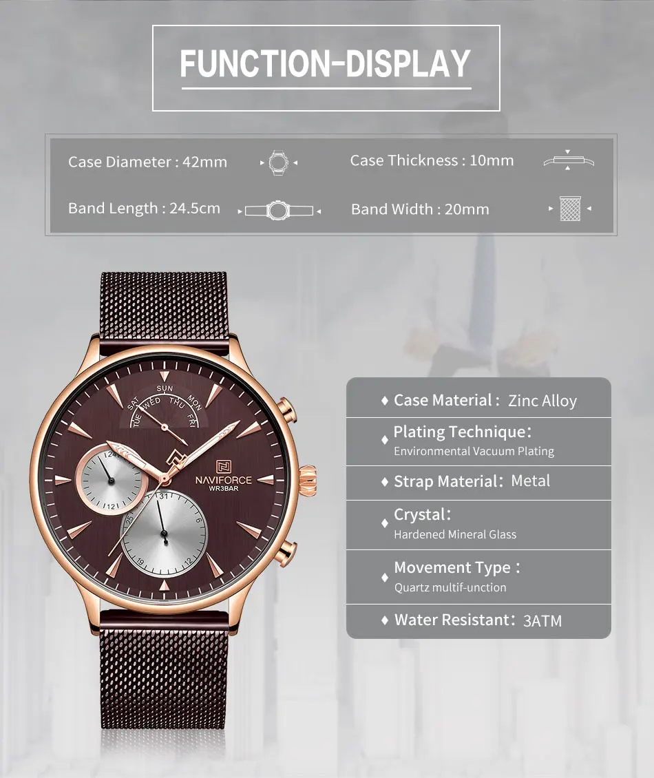 NAVIFORCE часы мужские s часы лучший бренд роскошные часы мужские повседневные сетчатые стальные 3ATM водонепроницаемые спортивные часы Relogio Masculino