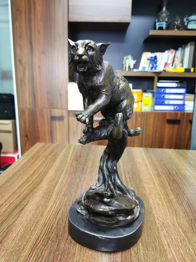 Бронзовая статуя кота статуэтка горячего литья Медная скульптура животное