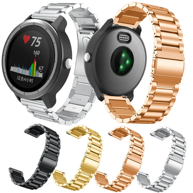 Ремешок из нержавеющей стали для Garmin Vivoactive 3 20 мм часы браслет ремешок для спортивных часов наручный ремень для Garmin Vivoactive 3 музыка черный