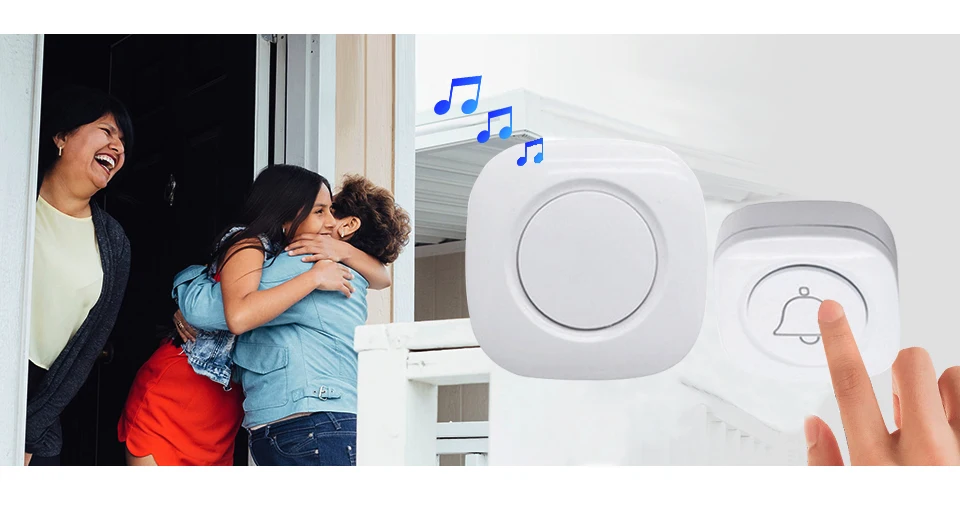 Беспроводной дверной звонок 100 дБ для домашней безопасности водонепроницаемый