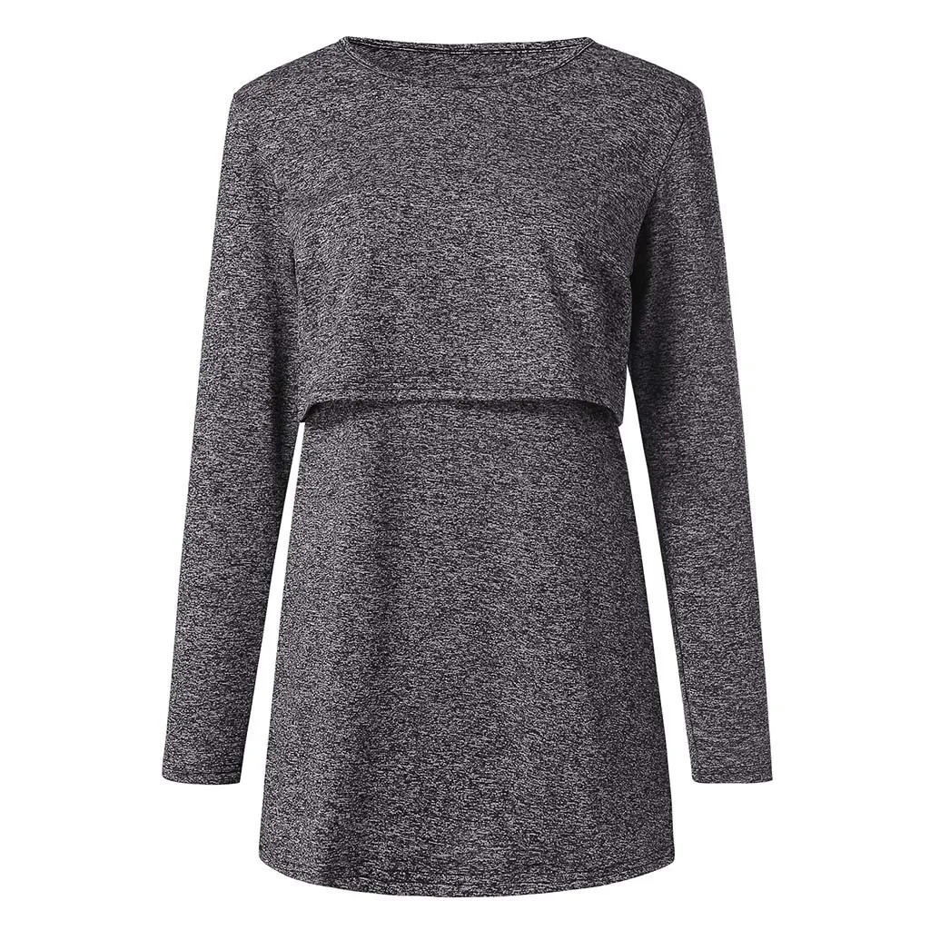 Женская одежда для кормящих мам с длинными рукавами повседневный Топ грудного