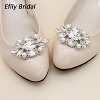 efily fashion crystal shoe clip diy rhinestones pearl shoe decoration buckle charm wedding accessories for heels brooch gift