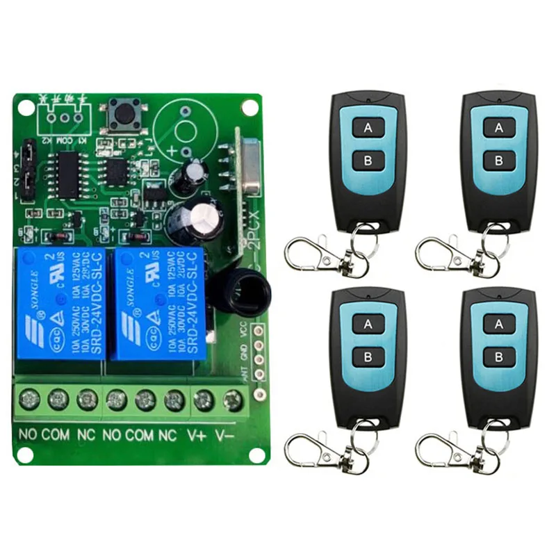 Беспроводной пульт дистанционного управления 12 В 24 2 канала радиочастотный