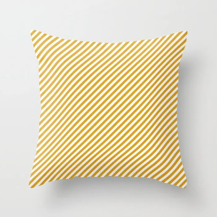 

Yaapeet 1pc Striped Cushion Cover Blue Polyester Throw Pillow Case Light Grey Cushion Cover Square Brief Pillowcase Decorative