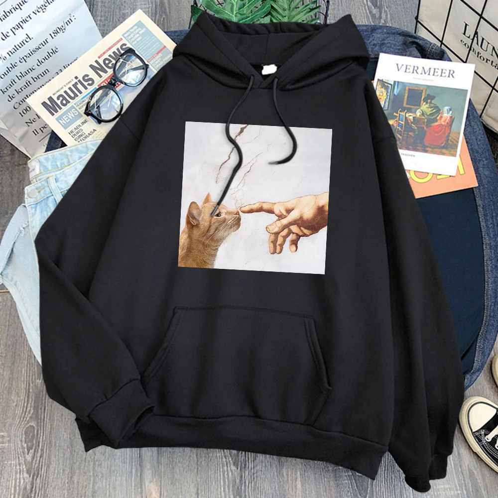 Мужской флисовый пуловер с капюшоном и длинным рукавом в стиле Харадзюку |