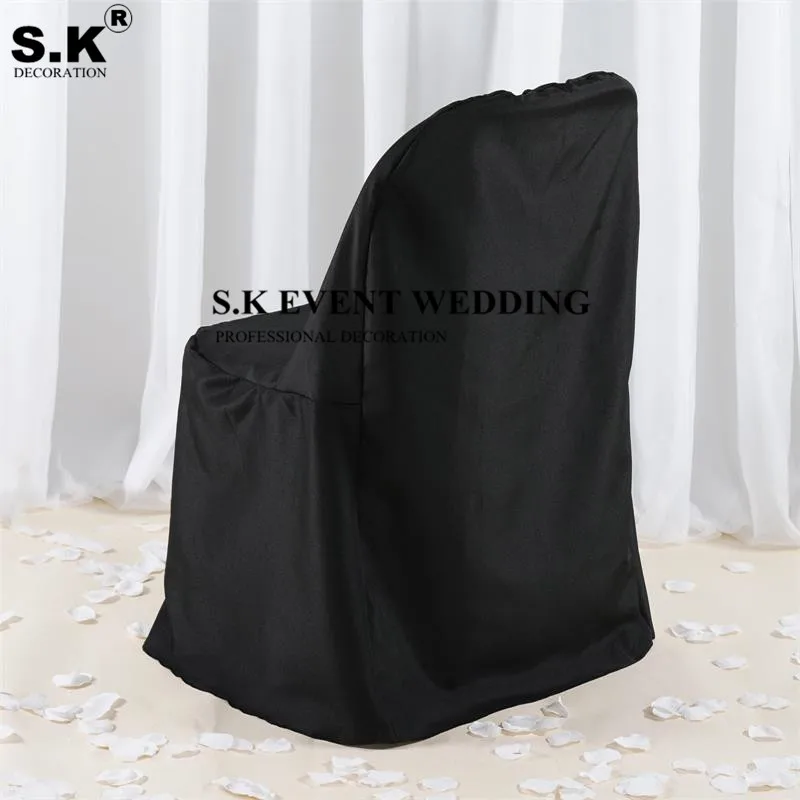 Белый черный полиэстеровый складной чехол для стула украшения свадебного