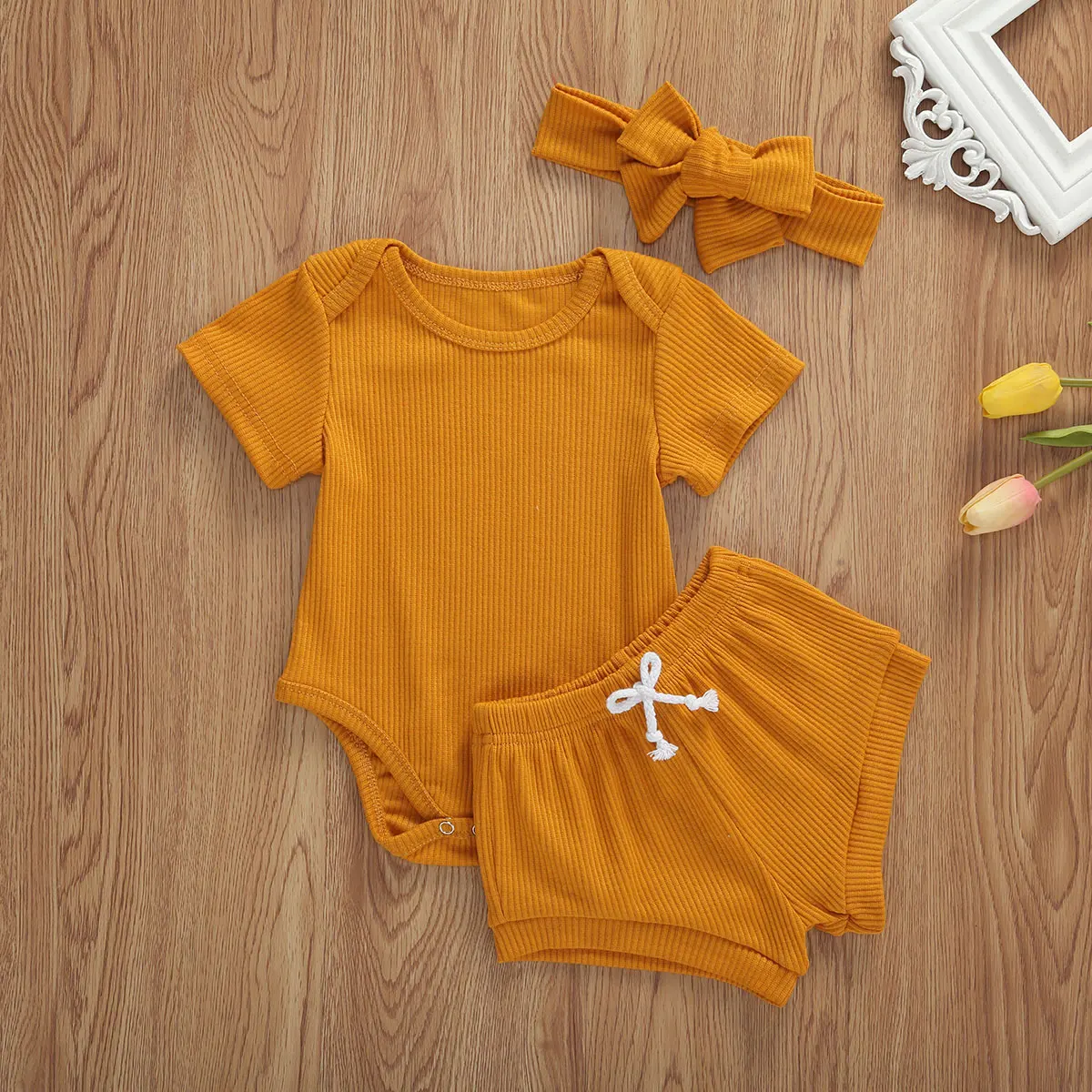 Комплект детской одежды из 3 предметов для малышей новейший Летний хлопковый