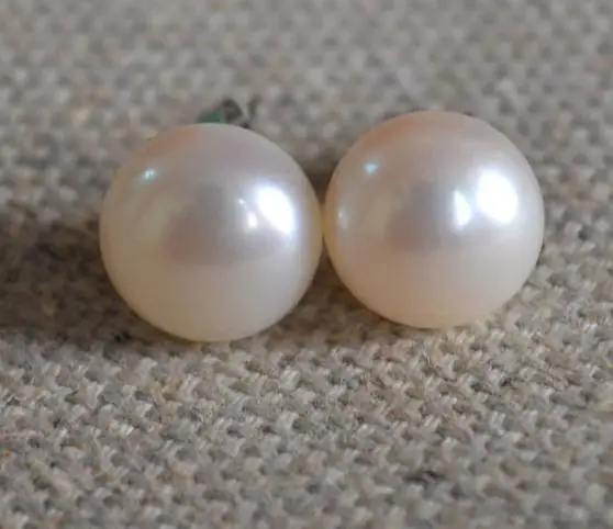 

Unique Design AA White Pearl Earrings 10mm Freshwater Pearl Silver Stud Earring Charming Bridesmaid Gift Fine Lady Jewelry