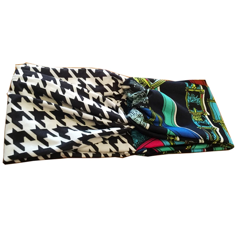 T17555 Модная новая повязка для волос с принтом ацтеки и гусиным сложениям в виде турана с эластичным загибом головы для женщин на.