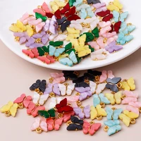 10pcs 13x13mm 9 color resin animal butterfly charms for jewelry making pendants necklaces cute earrings diy handmade accessories