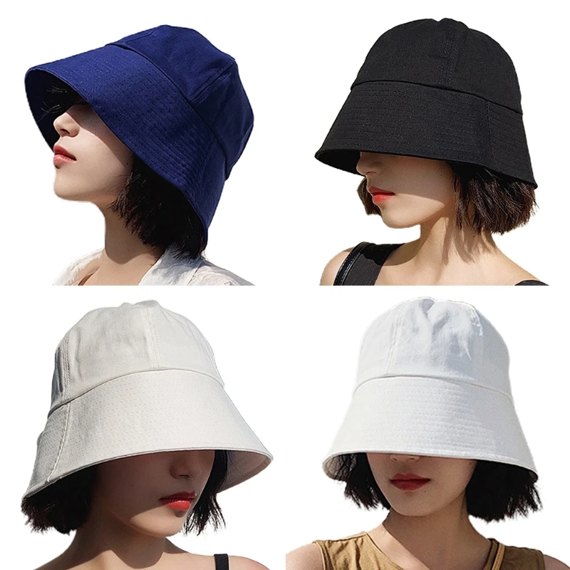 

Casual Simple Fisherman Hat 2021 Unisex Outdoor All-Match Bucket Hat Men Women Soft Foldable Fashion Solid Sun Protection Hat