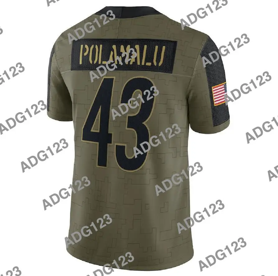 

embroidery Pittsburgh Men Troy Polamalu 2021 Salute To Service Limited Jersey