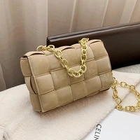 fashion chain braided frosted portable square bag pu 2021 fashion luxury designer shoulder messenger bag texture womens bag