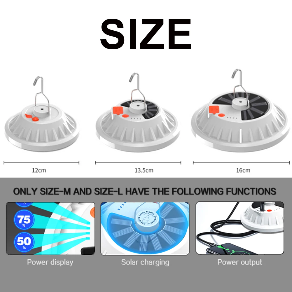 

2 in 1 LED Outdoor Camping Lantern Rechargeable Solar Remote Control Camping Light Emergency Work Light Super Bright Free Ship