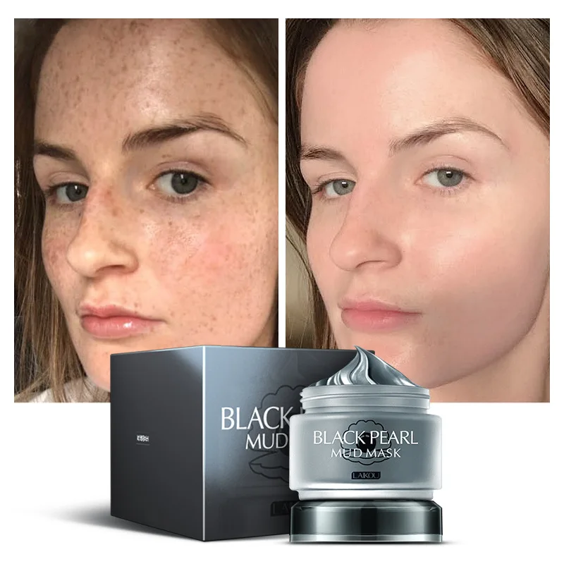 

Oil control moisturizing whitening acne removing blackhead cleansing mask skin care black pearl mud mask