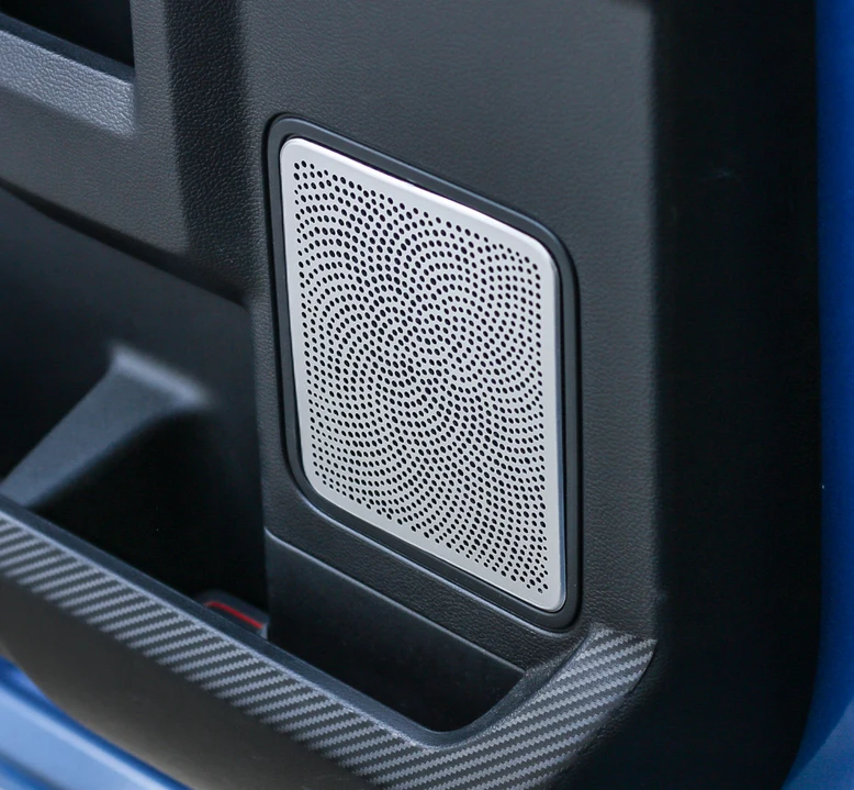 

for Ford F150 2015+ Car Door Audio Speaker Nets Loudspeaker Trim Aluminum Alloy Cover Stickers Interior Part Accessories 4Pcs