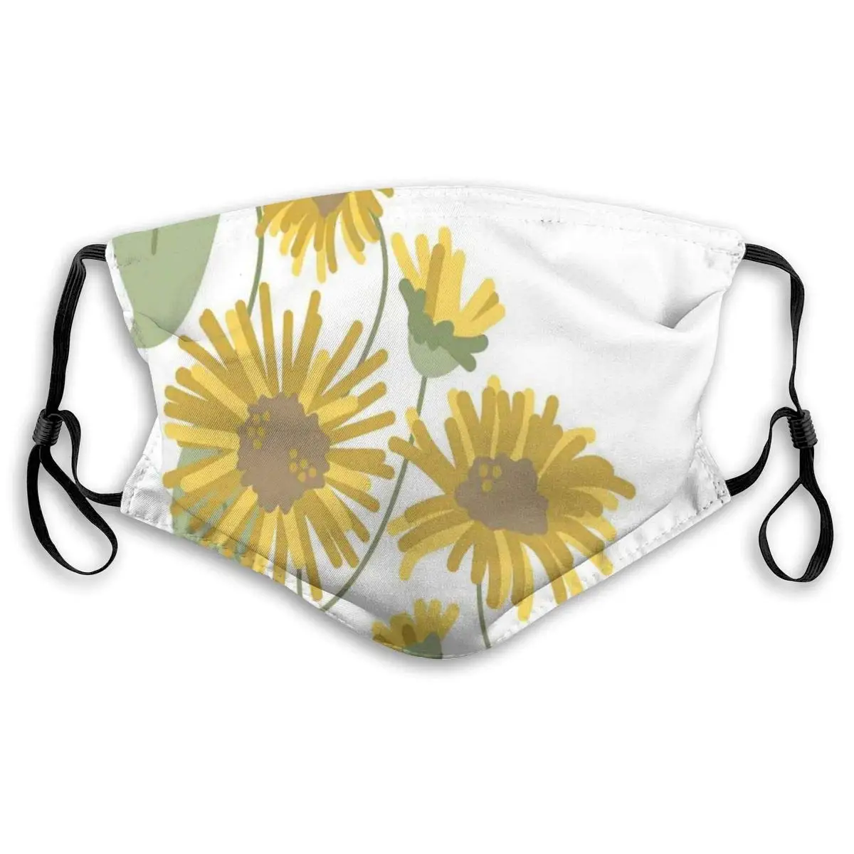 

Unisex Half Face Mouth Mask Face Masks Anti-Dust Face Windproof Ski,Hand Drawn Style Bedding Plants With Green Leaves Artwork,S