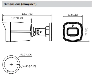 Камера видеонаблюдения Dahua Lite Plus инфракрасная цилиндрическая камера 4K HDCVI