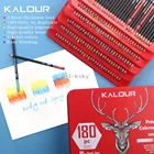 Цветные карандаши KALOUR 180, высокое качество, яркие и прочные, 3,8 мм сердечник премиум-класса, подарочная жестяная коробка для взрослых, детей, начинающих