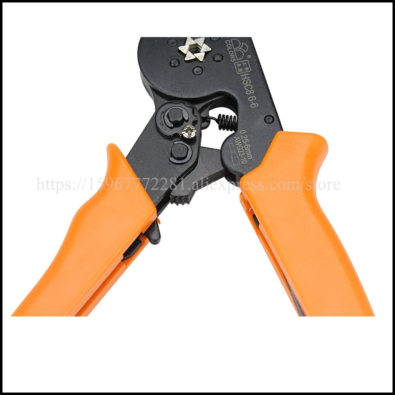 

Plier HSC8 6-6 Orange tool mini self-adjustable crimping plier 23-10AWG crimping capacity 0.25-6mm2 HSC8 6-4