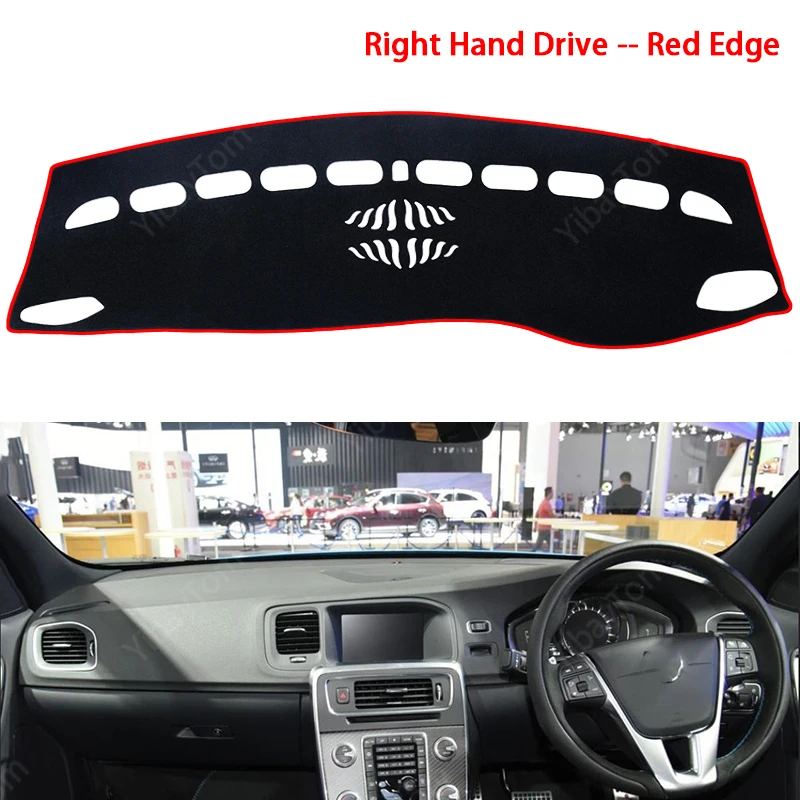 Коврик для приборной панели VOLVO S60 2011-2018 бархатный чехол автомобильной черные