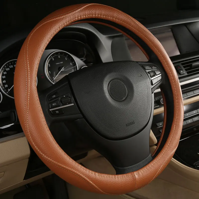 Автомобильные рулевые колеса крышка из натуральной кожи Аксессуары для Mini Cooper S