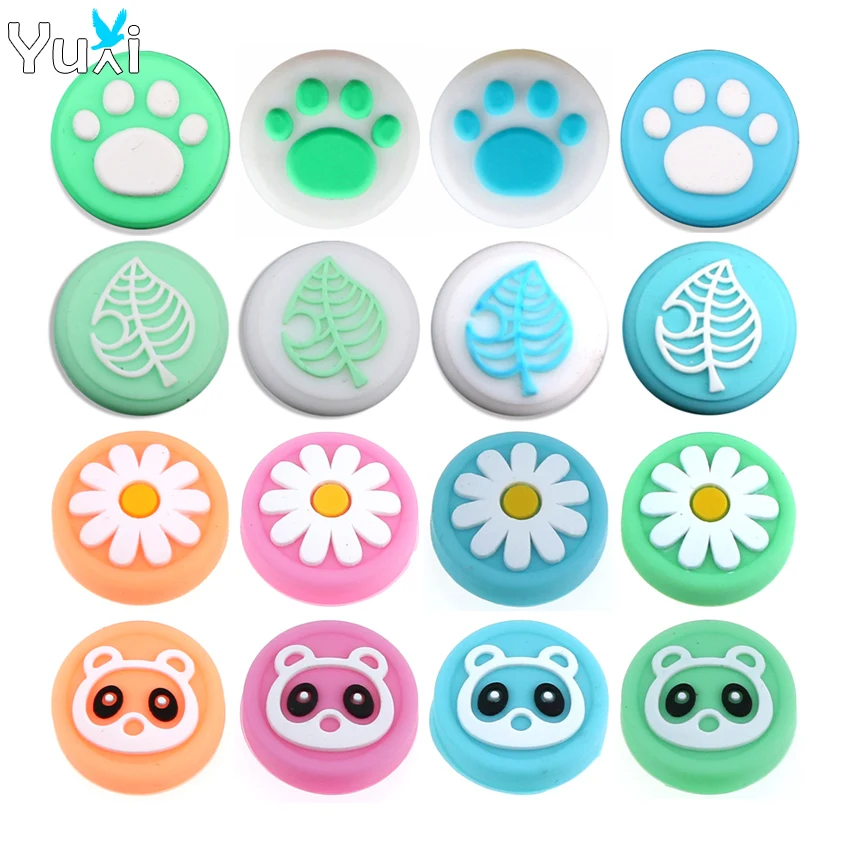 

YuXi 4pcs for Nintend Switch Lite Joy-Con Animal Crossing Analog Thumb Grip for Swith NS JoyCon Controller Joystick Cap