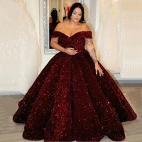sexy sparkly formal prom dress long 2021 sweetheart off shoulder sequin ball gown reflective pageant evening gowns