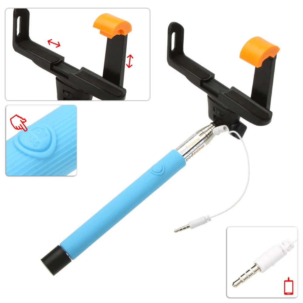 Для удаленной съемки управления монопод с кнопкой спуска затвора Выдвижная