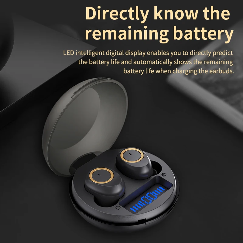 

Bluetooth-наушники 5,1 с зарядным устройством, Беспроводные стереонаушники, спортивные водонепроницаемые наушники-вкладыши, гарнитура с микрофо...