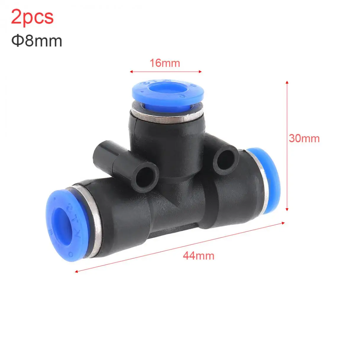 Фитинги 2 шт./лот 8 мм Т образная пластиковая трехсторонняя пневматическая