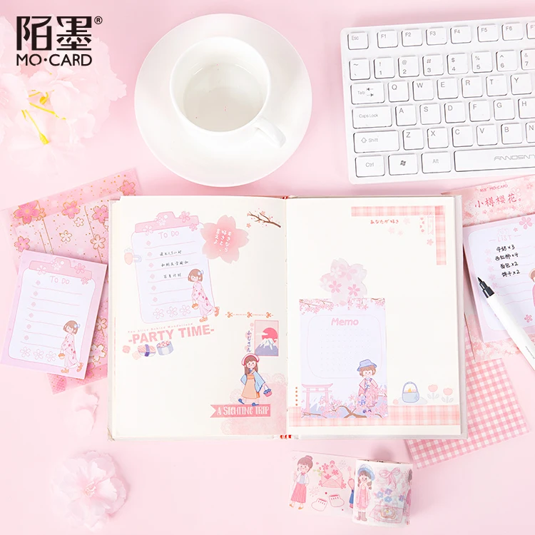 

30 Sheets/pack Japanese Girl Kwaii Plan List Memo Pad N Times Sticky Notes Escolar Papelaria School Supply Bookmark Label