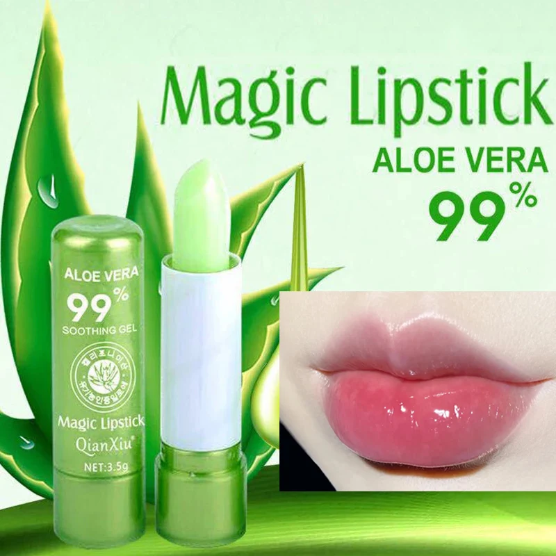 Aloe Vera Lipstick Color Changing Lip Balm Lasting Moisturizing Hydrating Waterproof Temperature Change Lip Balm Lip Gloss HOT