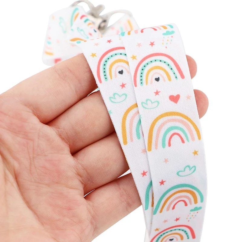 

Rainbow Mobile Phone Lanyard ID Card Keychain Camera Hanging Neck Key Chain Sling New Fashion Lanyard About 2.5cm*46cm 1pc Hot