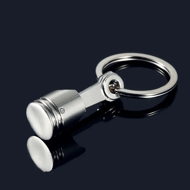 

Zinc Alloy Engine Silvery Piston Key Ring Chain Keychain Key Fob Wholesale Silver Color Available European For Men Gift Trinkets