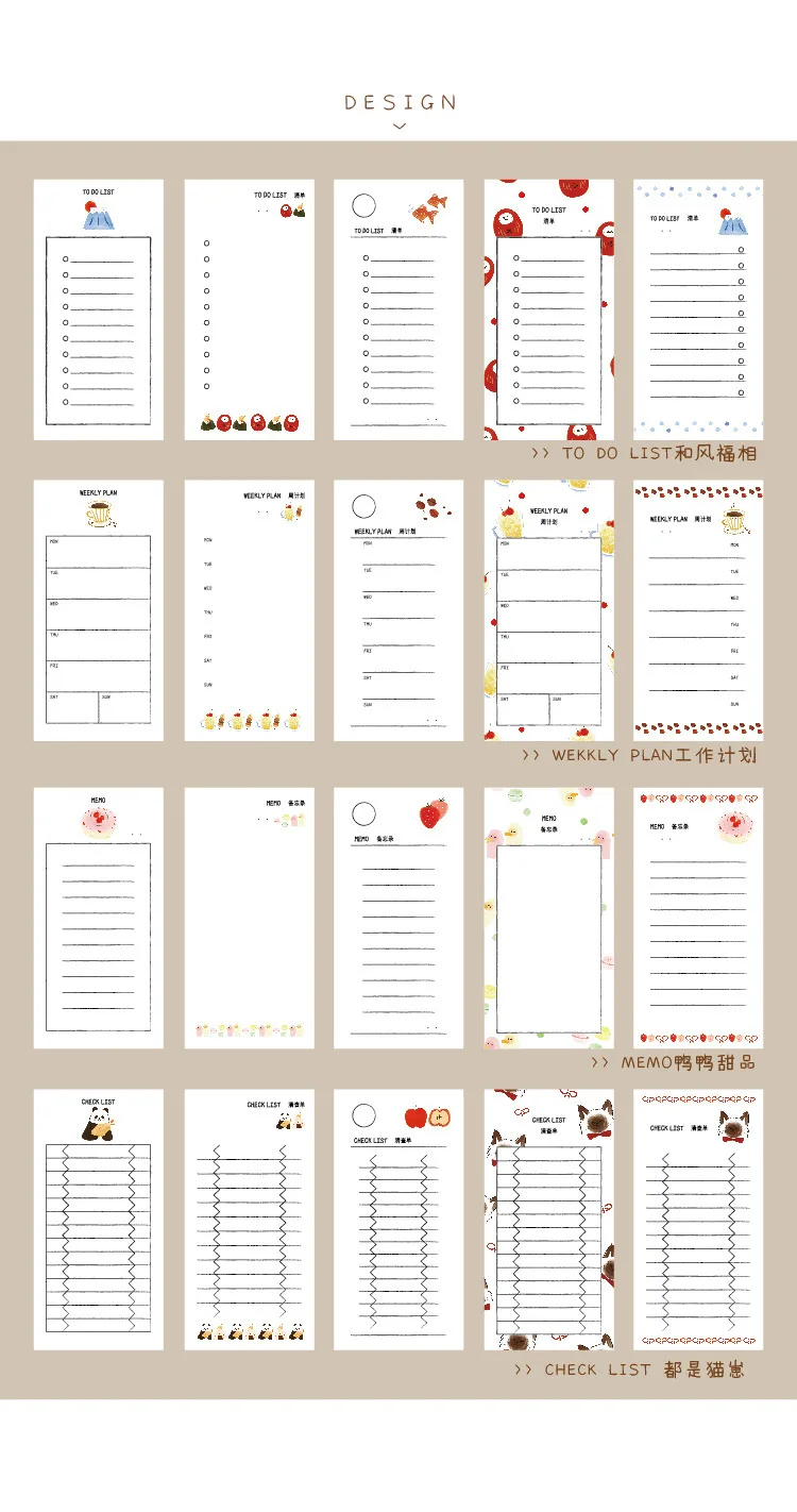 Милый элемент блокнот-стикер блокнот креативный планировщик Todo List Journal Note Pad моделирование Kawaii школьные принадлежности Bullet Journal