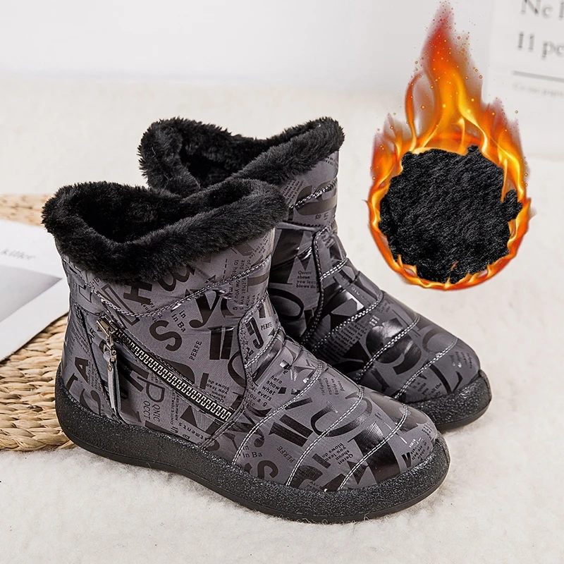 

New Women Boots Waterproof Snow Boots Female Warm Plush Winter Boots Women Ankle Botas Mujer Winter Shoes Woman Plus Size 43