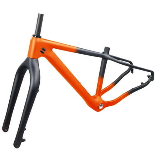 Front half orange T800 карбоновая рама для снежного жира 1-1/8 to1-1/2 коническая рама 31,6 мм Подседельный штырь рама+ вилка ось через заднюю часть и крюк задний обмен - Цвет: Front half orange