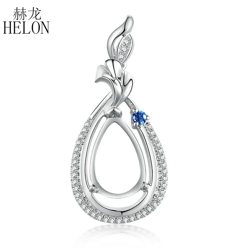 HELON натуральные алмазные сапфиры Твердые 14 к белое золото помолвка прекрасный